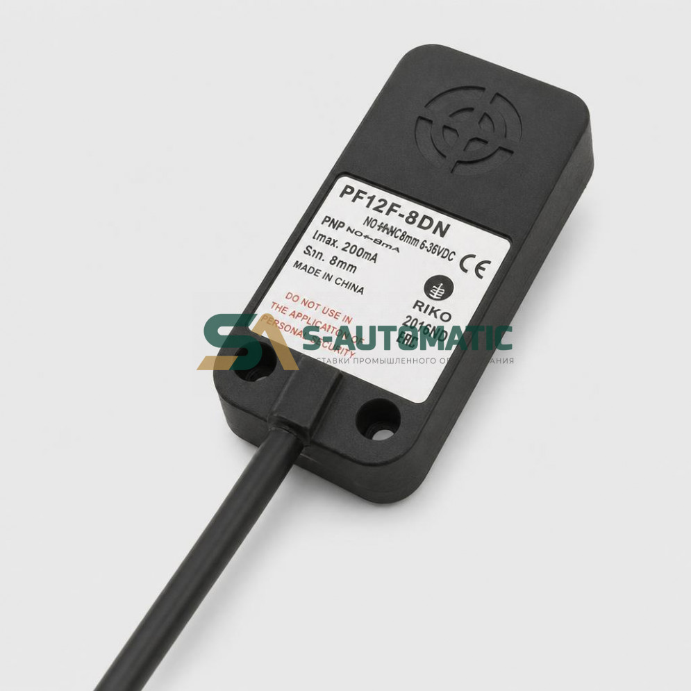 Индуктивный трёхпроводный датчик выход NPN NO, Sn=8mm, 12-24VDC PFI25-8DN Autonics