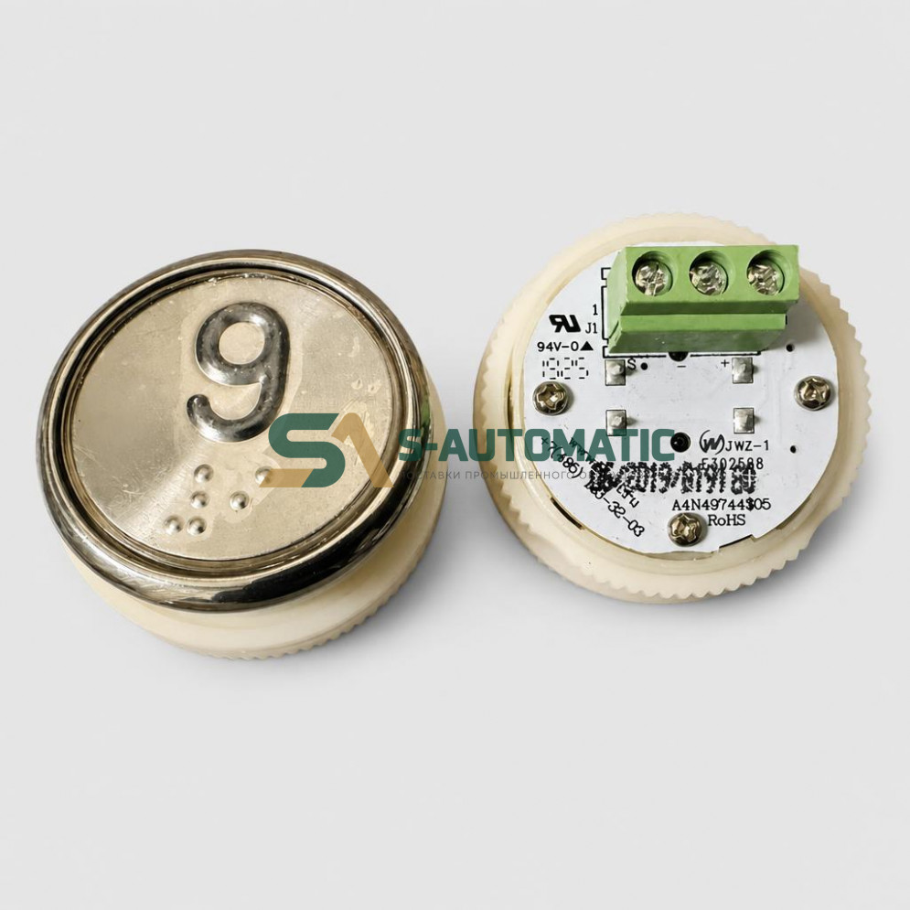 Модуль кнопочный A4N49744$05 красная подсветка Брайль "9" BBP-R331-CMPLT-D-R-09 (EA2406S-D-R-09) ЩЛЗ