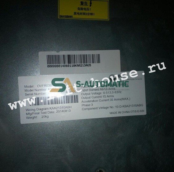 Частотный преобразователь OVFR03B-403 KDA21310ABG5 OTIS